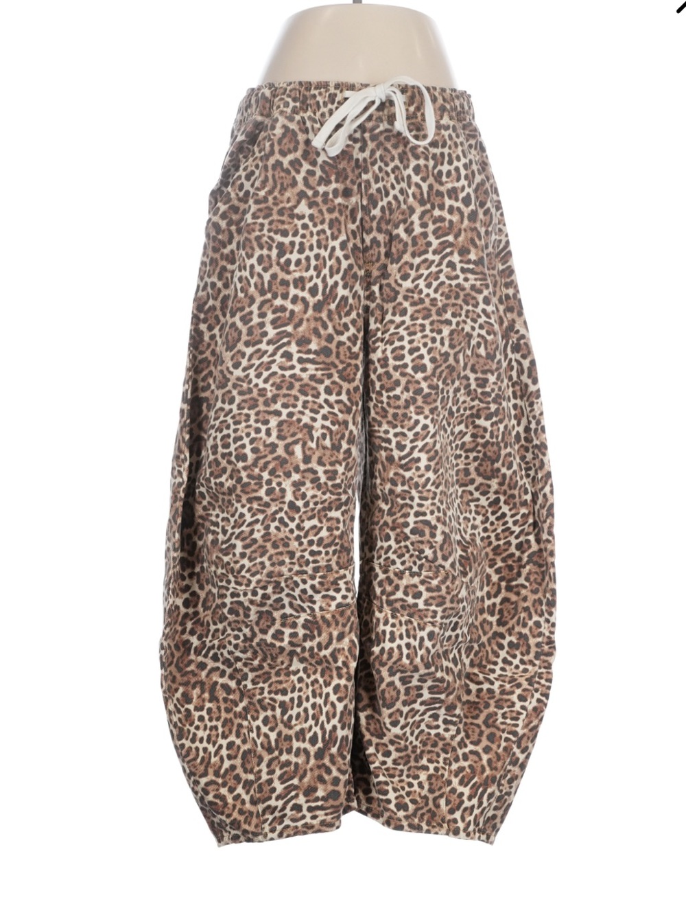 GAP leopard supersoft barrel jeans